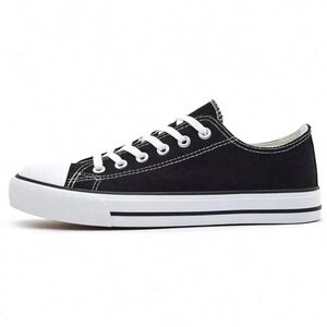 canvas Black Low-Top Sneakers